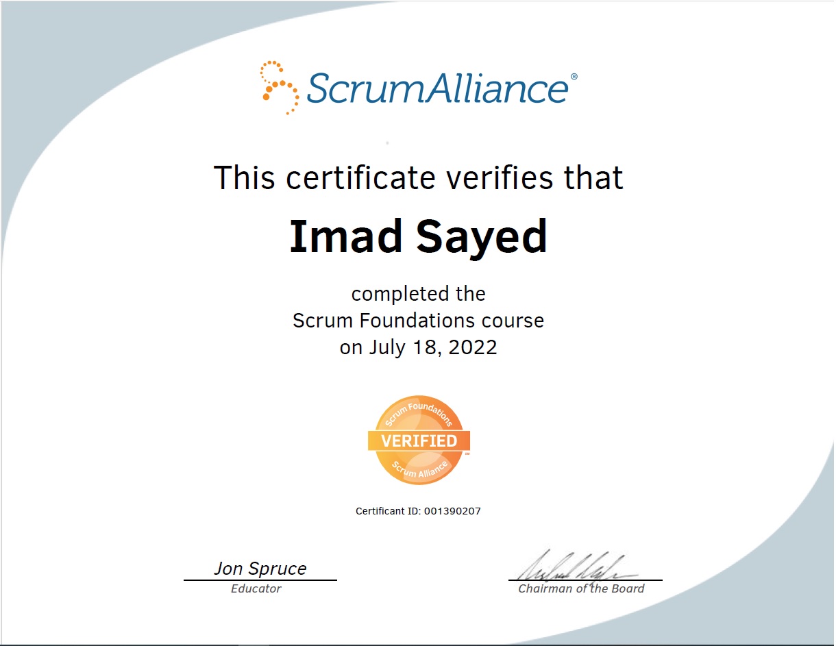 Scrum foundation certificate